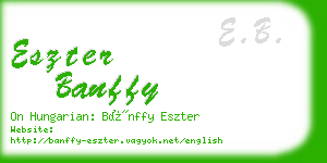 eszter banffy business card